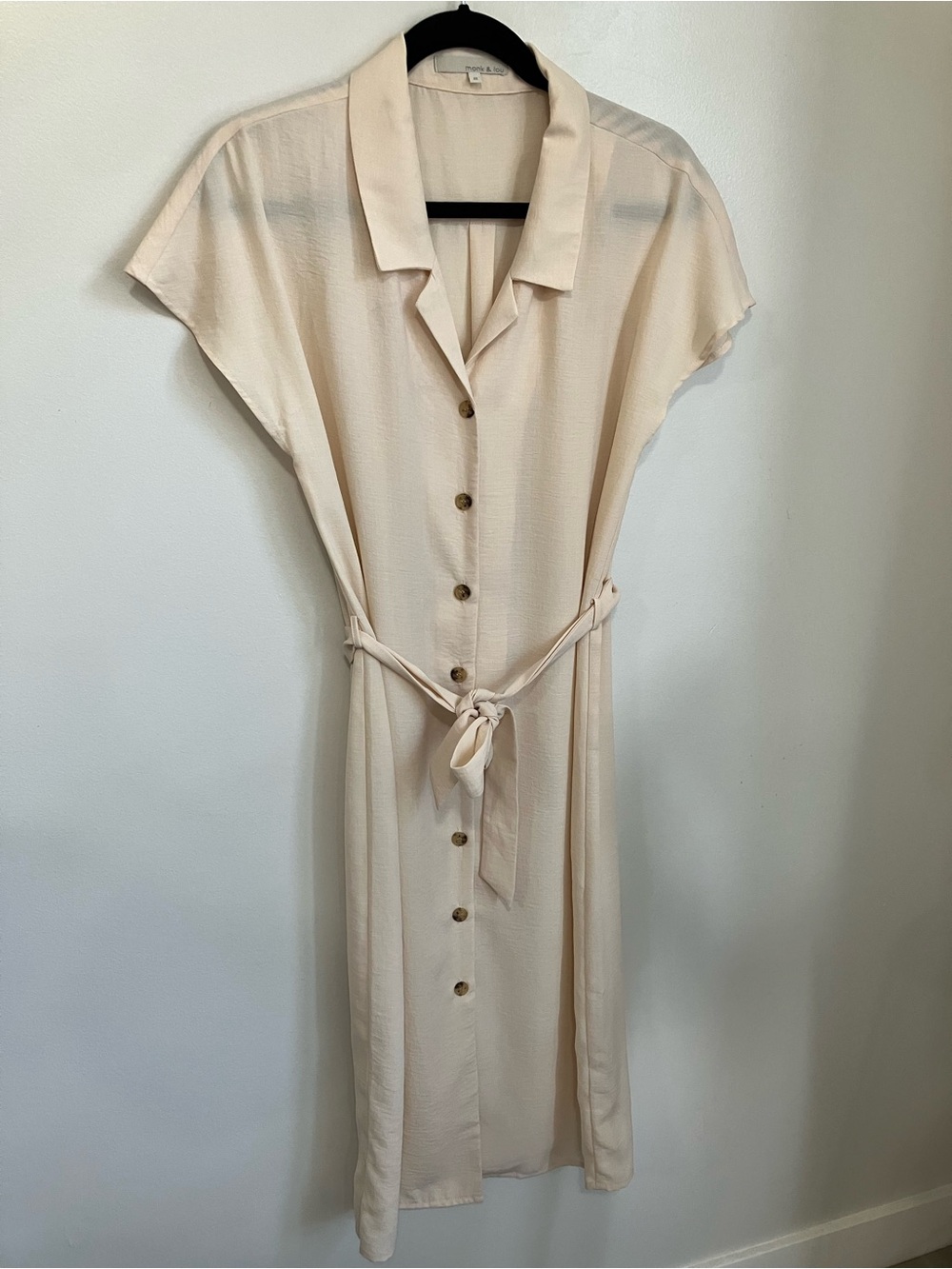 Monk & Lou Button Down Collared Dress with Tie